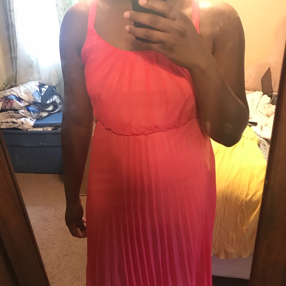 Pink pleated dress